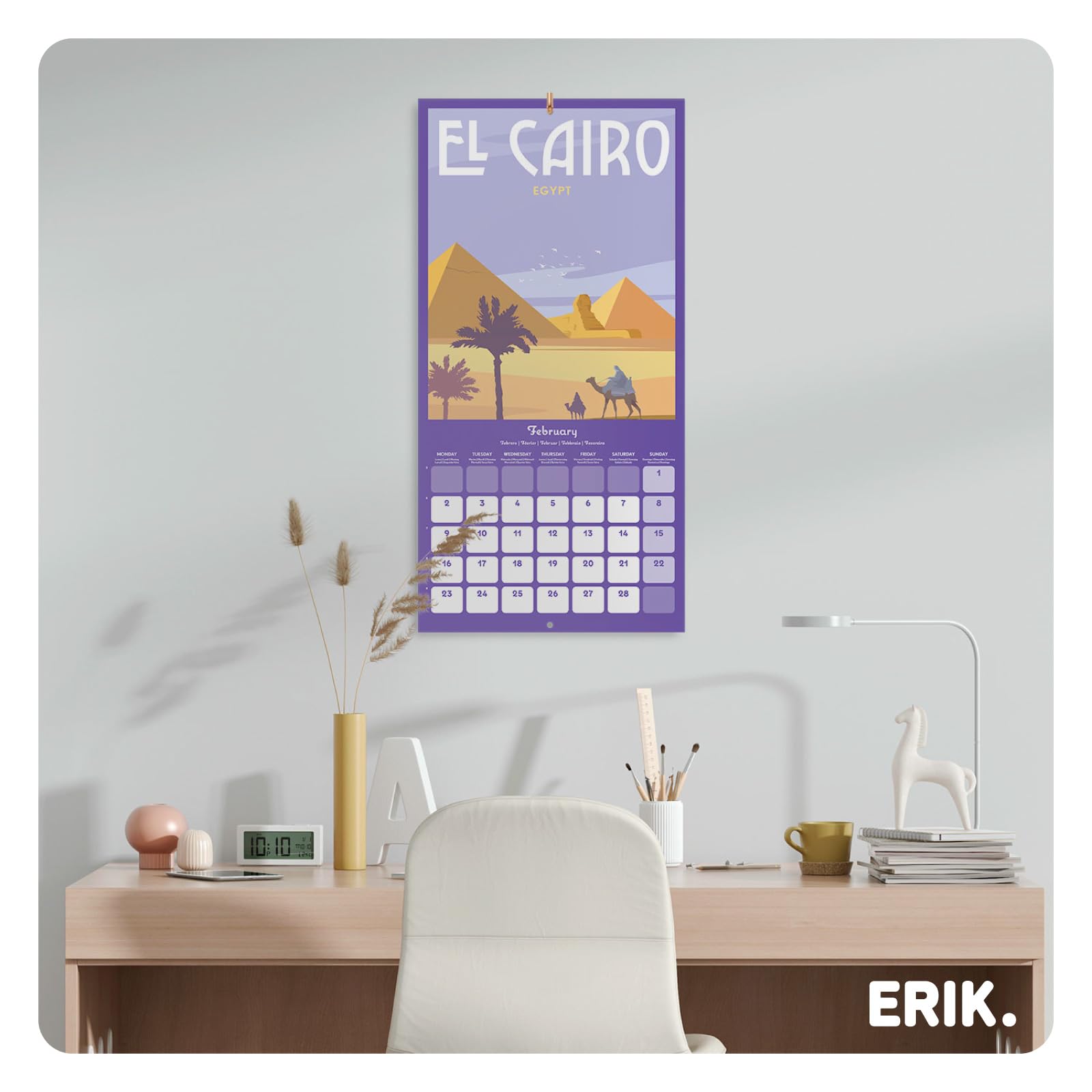 Grupo Erik Wall Calendar 2026 - Travel Calendar 2026 | Square 30 x 30 cm - 12 x 12 inches Wall Planner, Family Planner Month To View | Travel Gifts For Friends