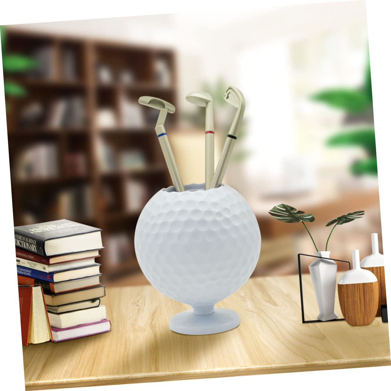 ifundom 3sets Portapenne Forma Di Palla Da Golf Con Penna Accessorio Da Ufficio Decorativo Per Appassionati Di Golf Per Uomini e Studenti Plastica