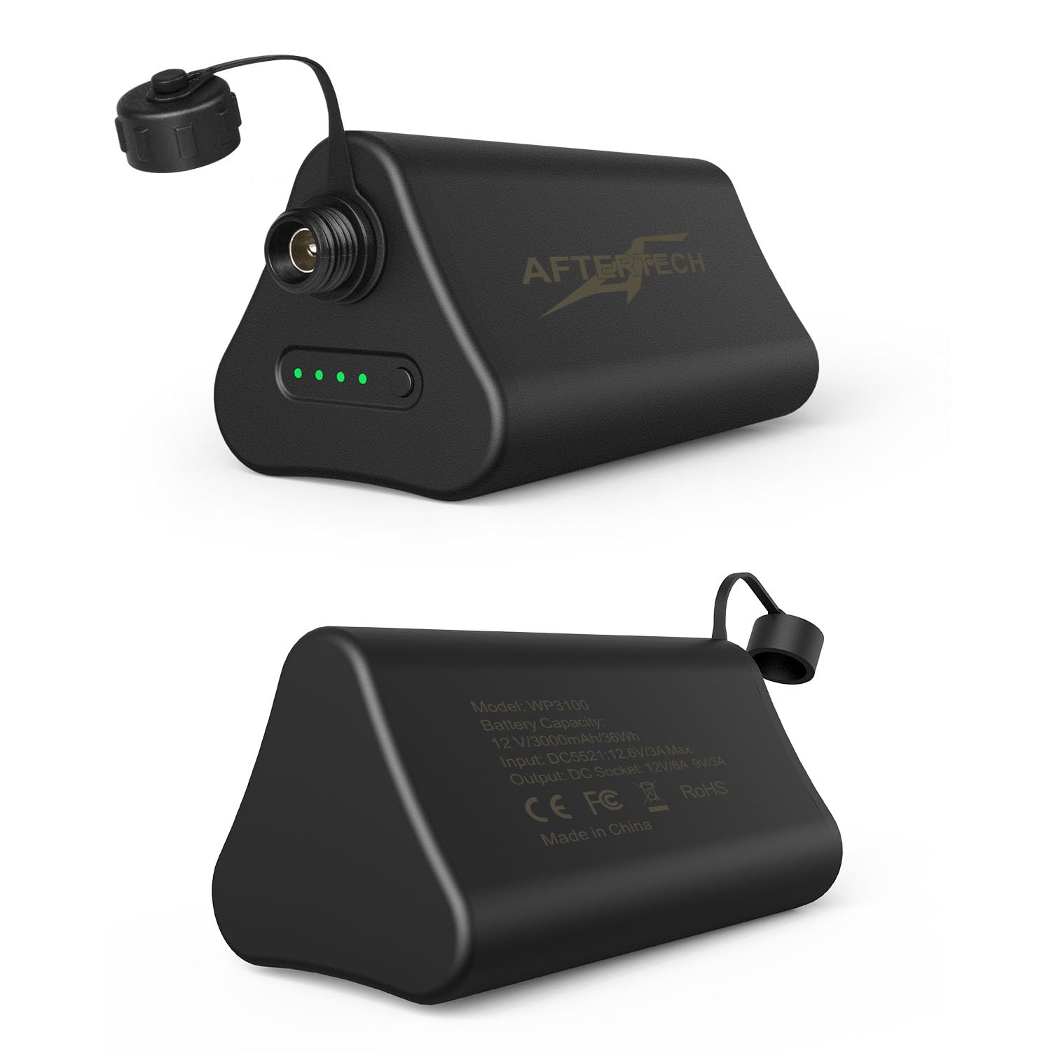 AFTERTECH PACCO BATTERIA PILA IMPERMEABILE WATERPROOF 12V 3000mAh 3Ah RICARICABILE AL LITIO IP67 98x54x50mm G1D1