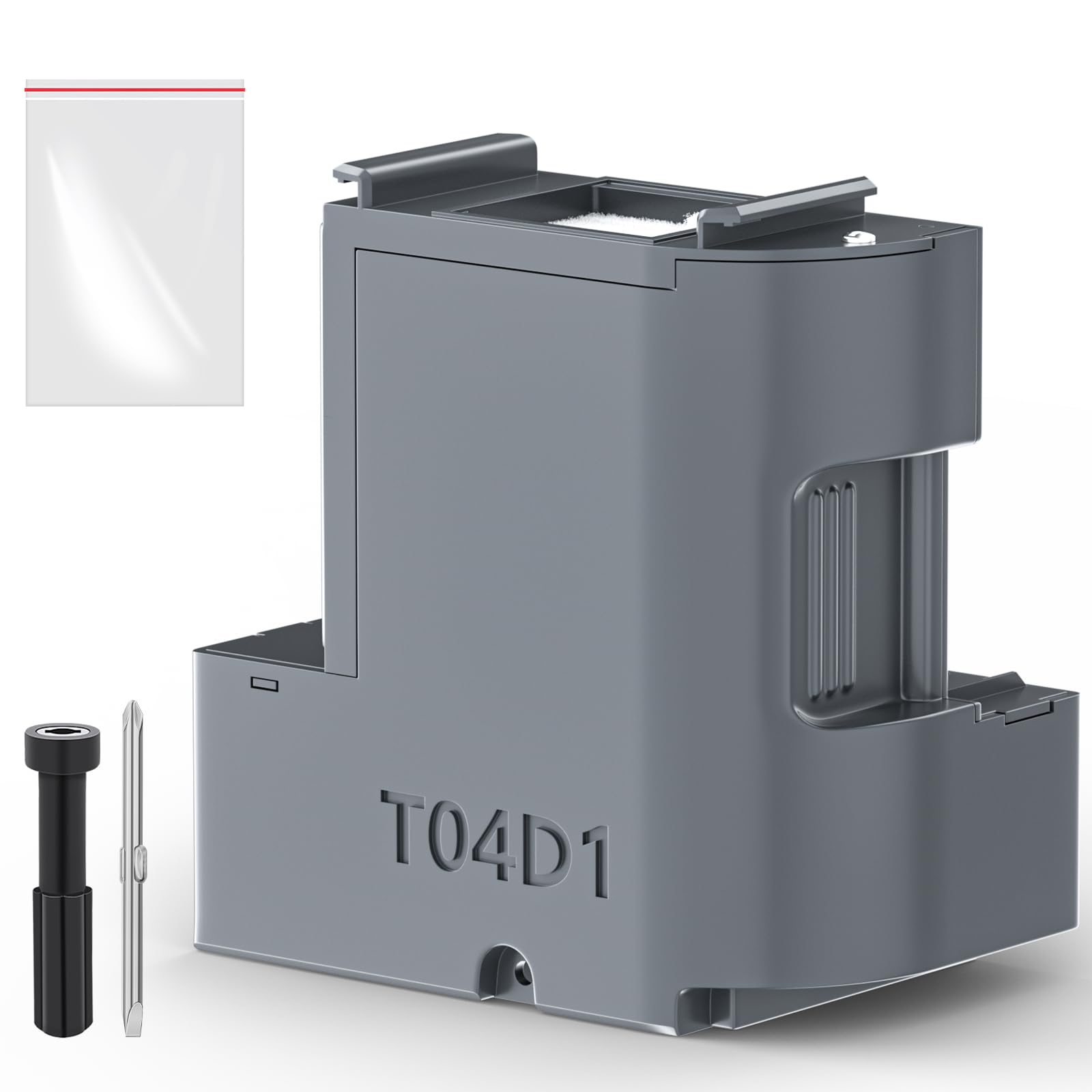 T04D1/T04D100 - Caja de mantenimiento compatible con impresoras Epson ET-4750 ET-4850 ET-3750 ET-15000 ET-3700 ET-4856 ET-5150 ET-5170, caja de mantenimiento T04D1/T04D100 CT 13T04 D100 -