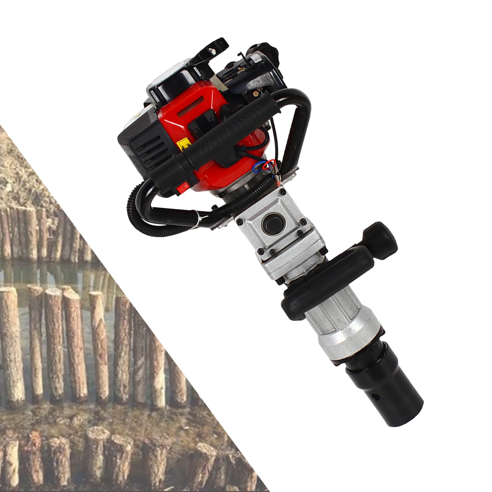 900 W, 2 tempi, motore a benzina, per pali, scavare profondamente, set di attrezzi per piantare alberi, arbusti
