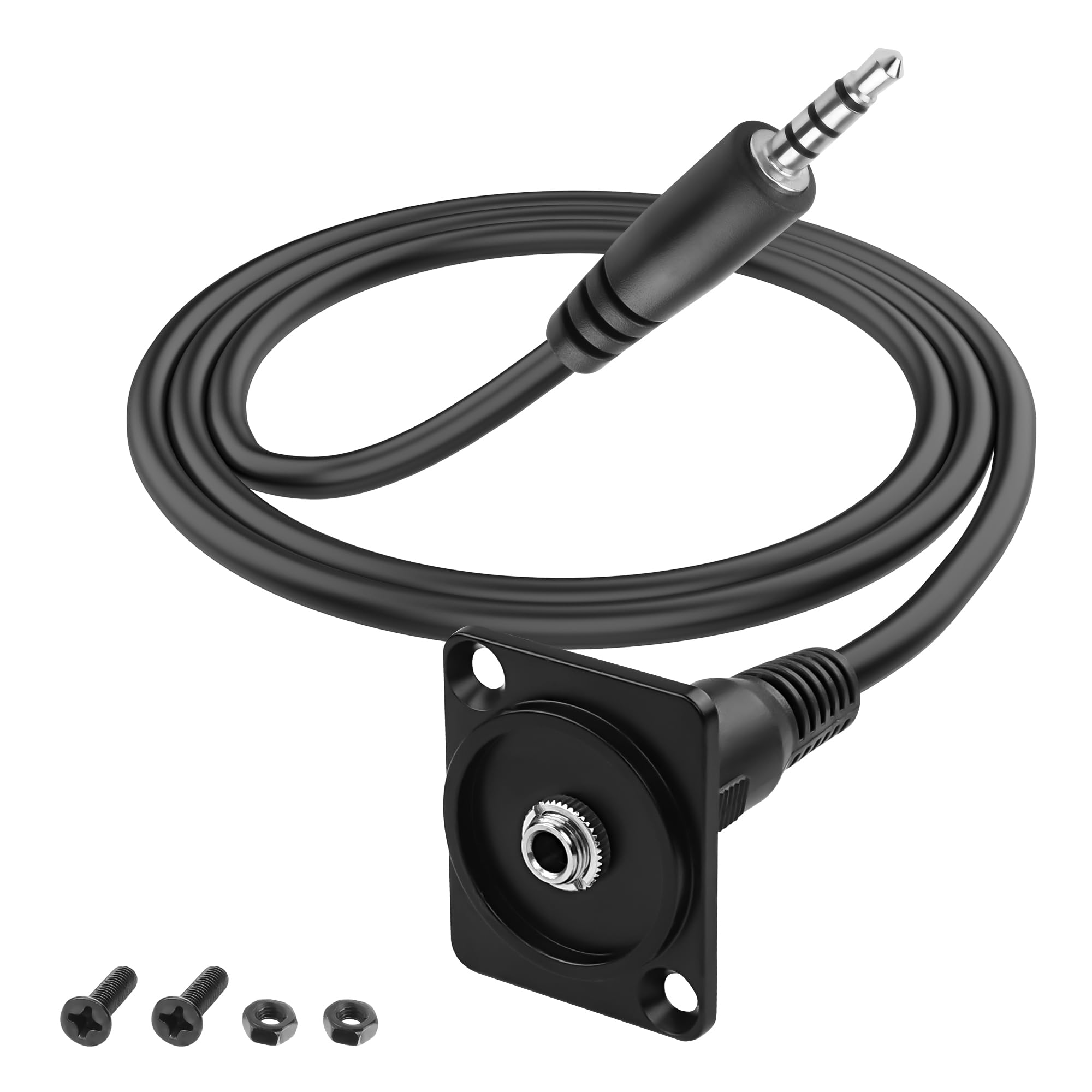 MEIRIYFA 3.5mm TRRS to D-Type Panel Mount Audio Extension Cable, 3.5mm 1/8" TRRS Male to D-Type Female 4 Pole Plug Stereo Headphone Cable for Headset,