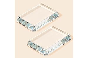 2 Pcs Glass Paperweight Clear Glass Tiles Paperweight For Home Decor