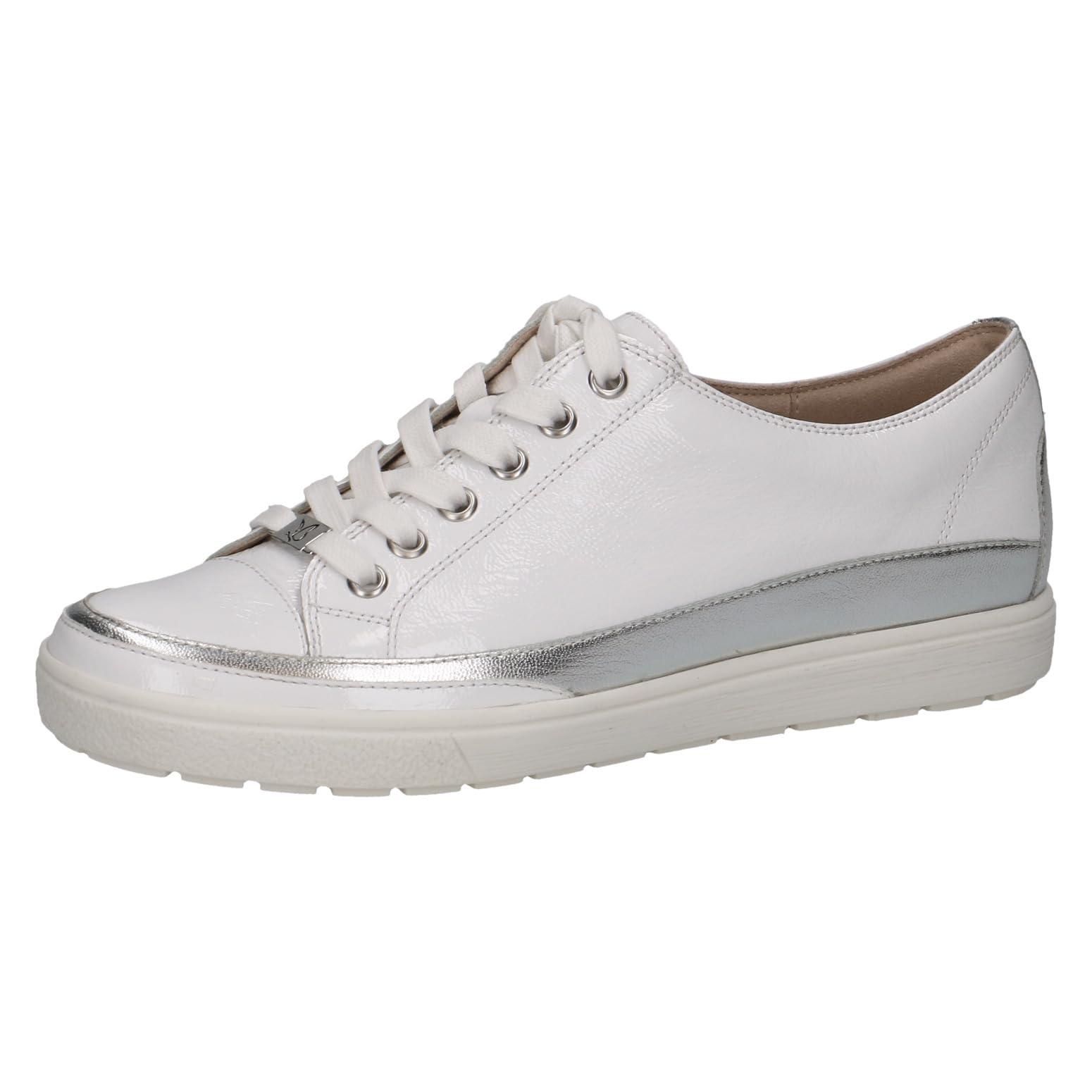 CAPRICE Women's Low-top Leather Sneakers with Laces, White (White Comb), 5.5 UK