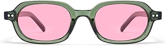 Retro Small Rectangle Sunglasses for Women Mens Trendy Rounded Square Sunnies AP3749