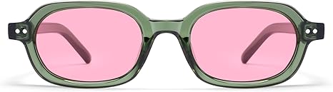 Retro Small Rectangle Sunglasses for Women Mens Trendy Rounded Square Sunnies AP3749