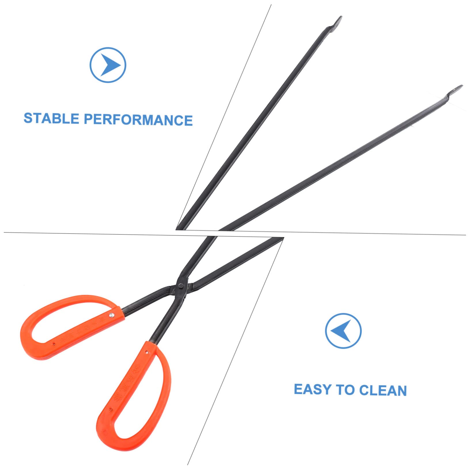 VICASKY 1Pc Heavy Duty Charcoal Tong Durable Barbecue Fire Tong for Grilling Fireplace Bonfire Campfire Versatile Garbage Clamp for Outdoor Cooking