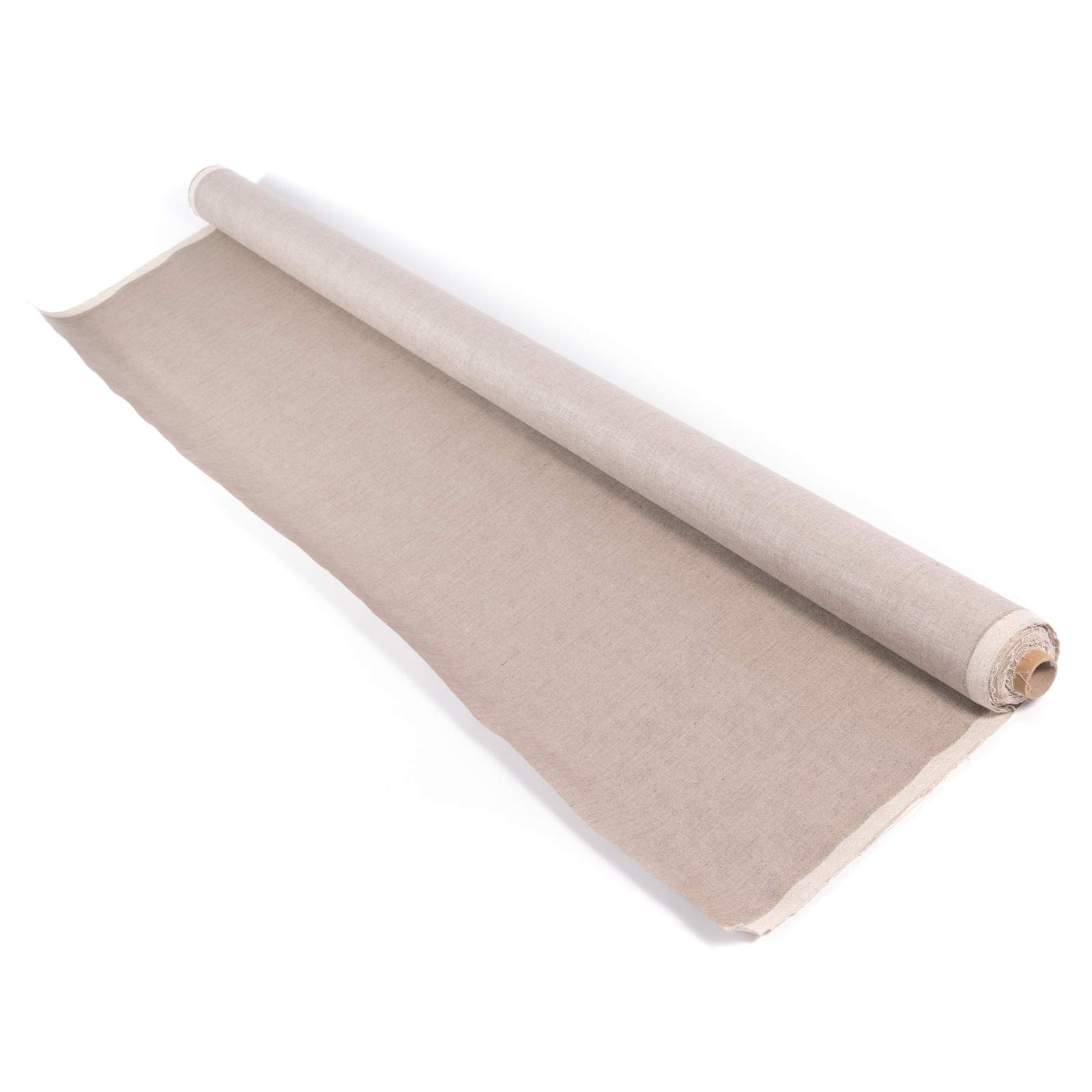 Toile de Lin en Rouleau 400 GSM | 100% Lin, 1,7x10 m | prêt à Peindre Rouleau de Toile, avec apprêt Transparent