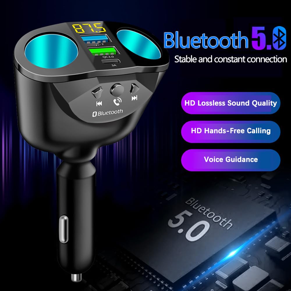 cigarette lighter socket bluetooth Amazon.com: 12-24V Car Cigarette Lighter Splitter, Bluetooth5.0 Adapter for  Car [Voltage Detection], 2-Socket Cigarette Lighter Adapter Dual USB QC3.0  &PD Fast Car Charger FM Transmitter : Automotive