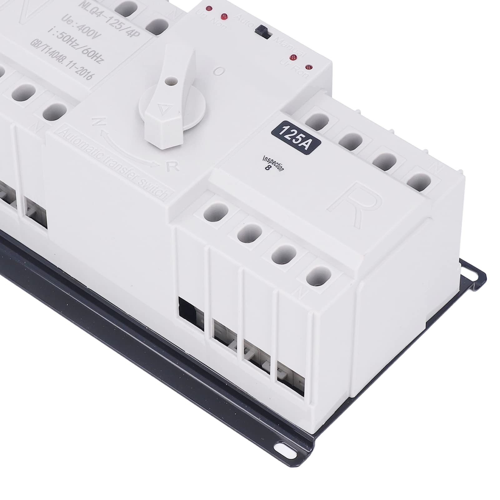 Ausla Interruptor de Transferencia Automática de Doble Potencia Interruptor de de Circuito 4P 400V 125A con Cubierta Protectora Protección contra Cortocircuitos y Sobrecargas para Edificios Hospitales