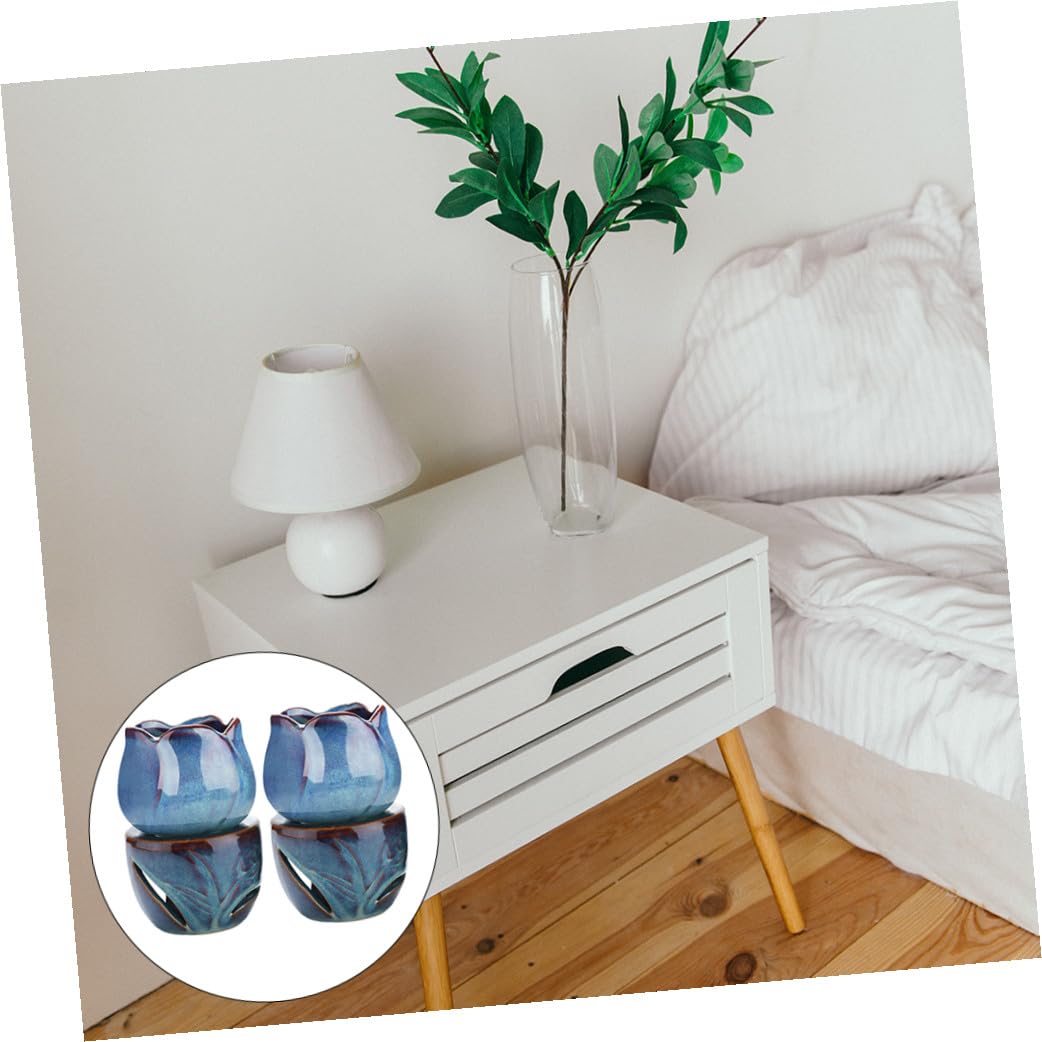 Gatuida Diffuseur de Parfum en Céramique Bleu pour Aromathérapie et Purification d'air, Bougeoir Décoratif Maison et Séances de Yoga Couleur Aléatoire