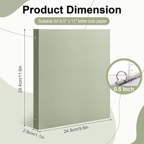 Miniatura 2 de 6 carpetas de 3 anillas, carpetas redondas resistentes con 2 bolsillos interiores, capacidad para papel de 8.5 x 11 pulgadas, para oficina, hogar y