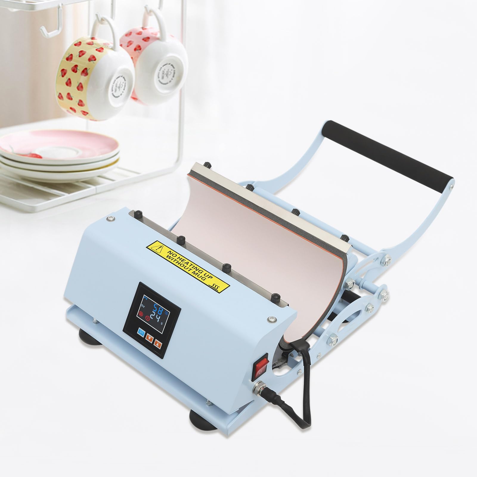 500W Mug Press Machine for 11oz-30oz Sublimation Ceramic Mugs Heat LCD Press Machine Tumbler Heat Press Machine, 0-200ยฐC Temperature / 0-999s Time Adjustable