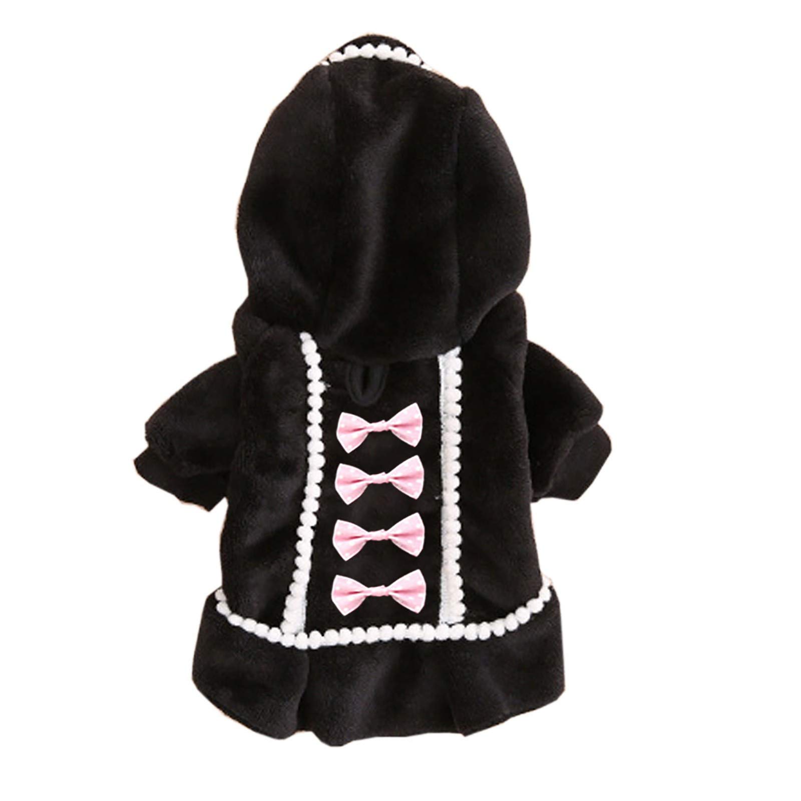 Dog Dress for Small Dogs Girl Jacket Coat Puppy Dog Winter Supplies Costume Clothes Apparel Pet Pet clothes Dogs Dresses (Black-A, XS)