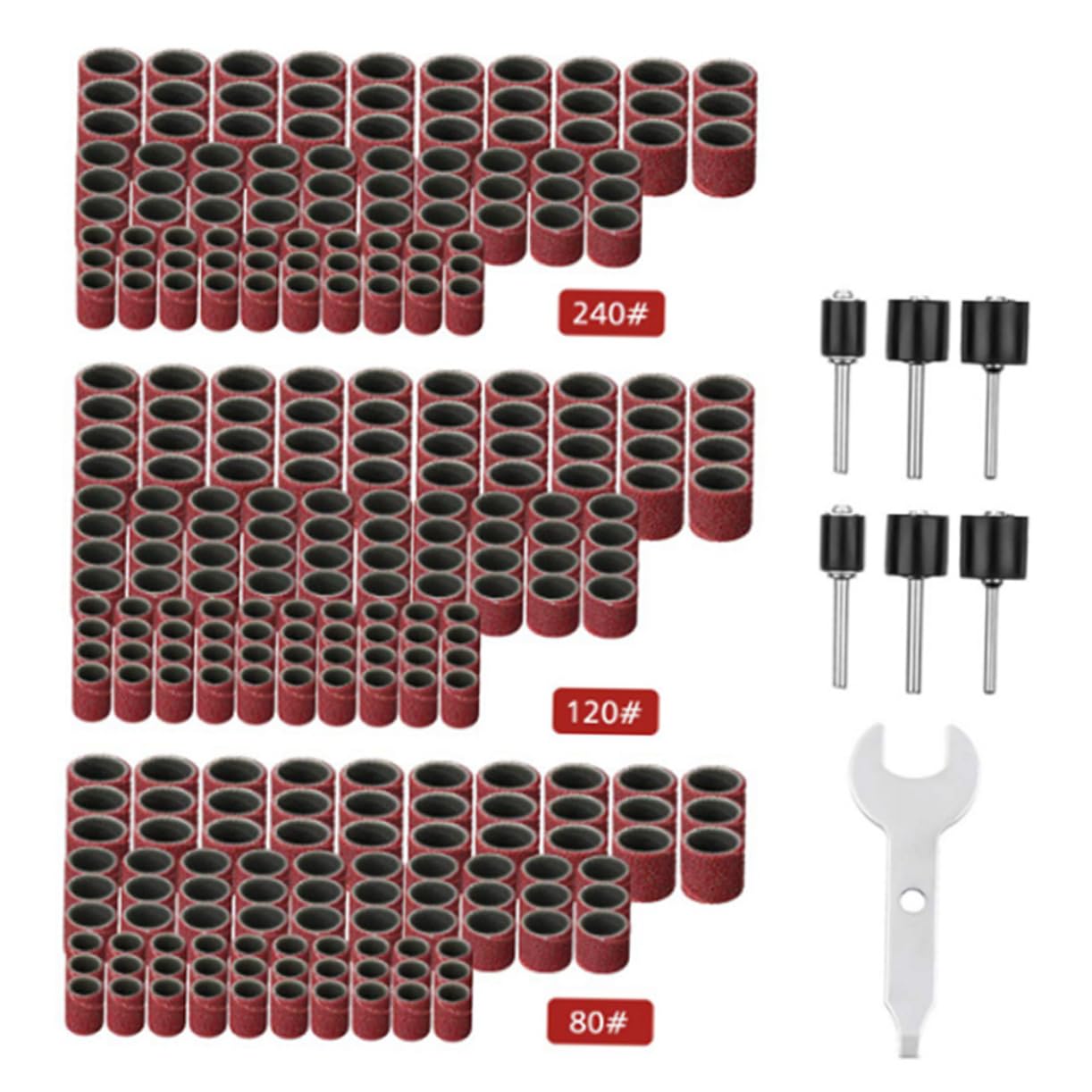 LIFKOME 307pcs Sand Ring Set Electric Emery Papers for Polishing Metal Iron Aluminum Wood Ceramic Easy to Use