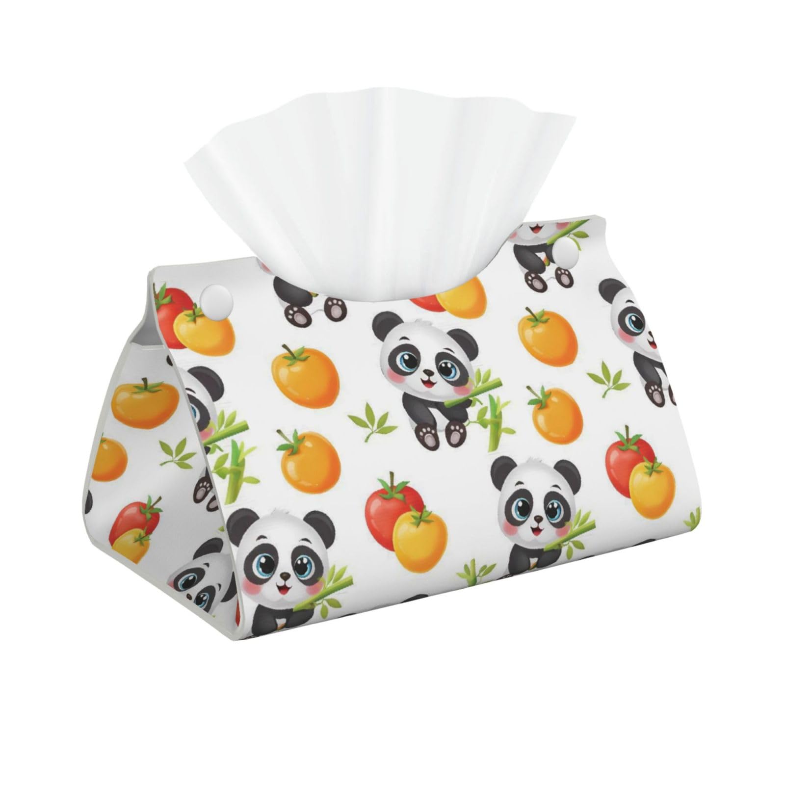 Cute Panda Tomato Long Tissue Box Cover Holder Home Decor Aesthetic 7.87'' x 5.12'' x 0.98''