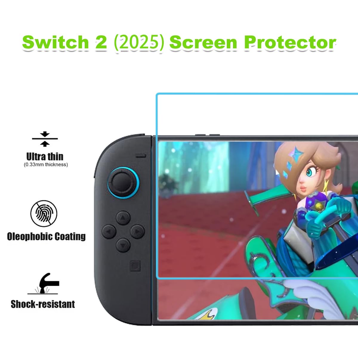 Transport Pochette pour Nintendo Switch 2 (2025), Film Protection écran, Capuchons Joystick, grande capacité étui de Protection pour Switch 2, Housse de Voyage Portable pour Nintendo Switch 2, Vert