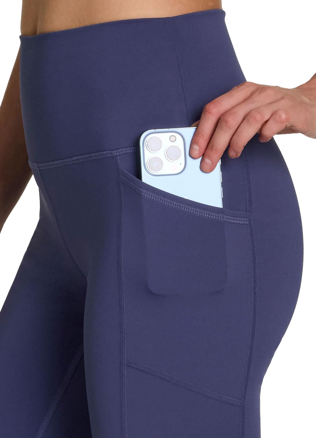 RBX Legging de yoga actif taille haute résistant aux squats avec poches pour femme, Couronne bleue, Taille XS