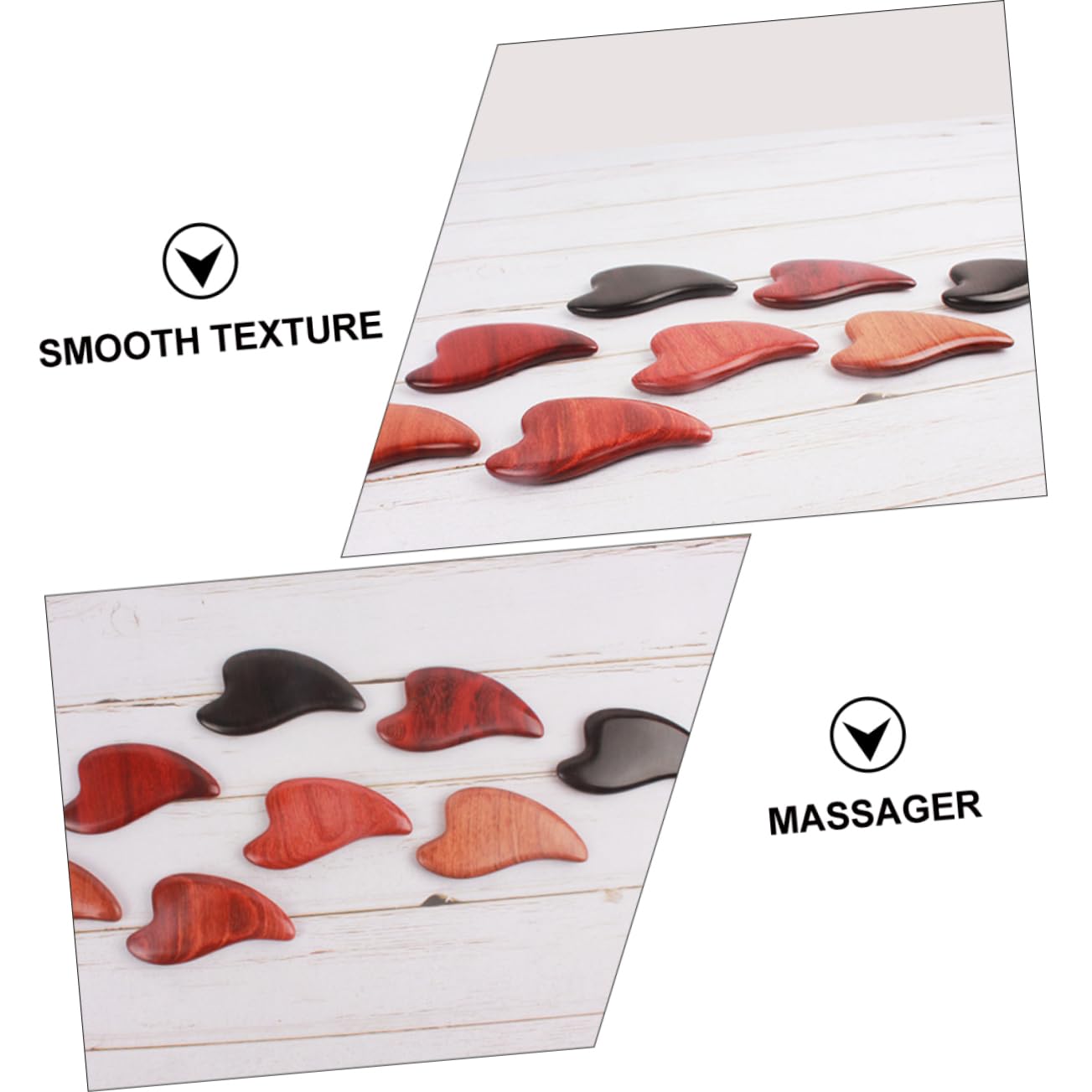 BESTYASH 3piezas Wooden Scraping Board De Madera Para Masaje Facial Herramienta De Relajación y Estimulación Circulación Para Cara Cuello y Espalda Masajeador Natural De