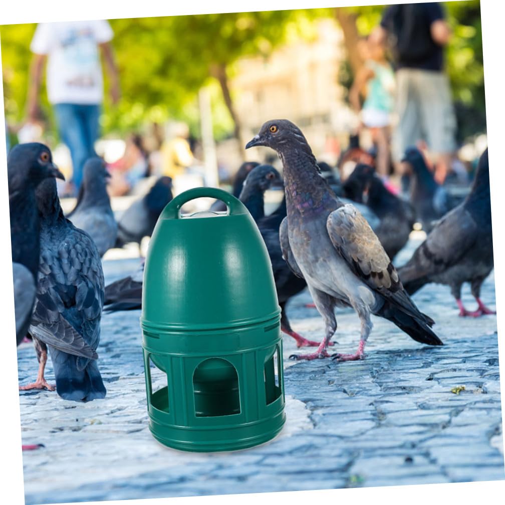 2 pièces Distributeur Eau pour Oiseaux Abreuvoir Pigeons Pratique et Spacieux Accessoire Cage à Oiseaux pour et Nettoyage Facile Lot de Blanc et Vert