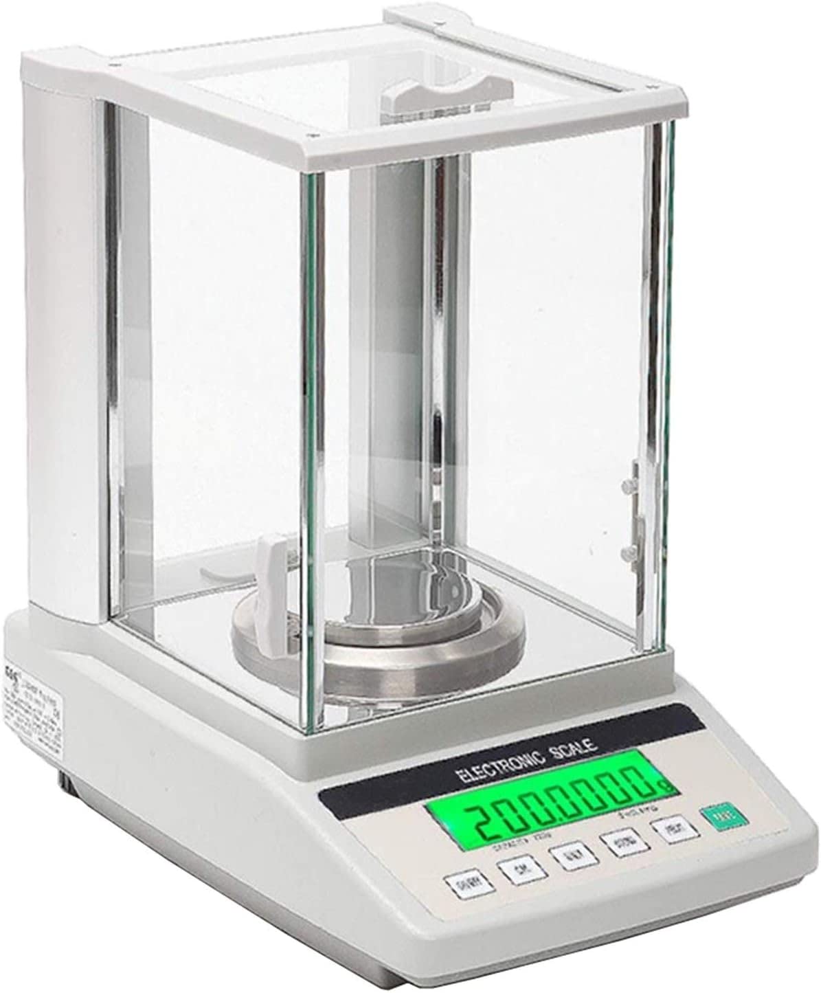 Balanza científica de 0,1 MG, balanza analítica de precisión para Laboratorio con Parabrisas de Vidrio, pesaje, conteo e Interfaz RS232 para Laboratorio y Farmacia.