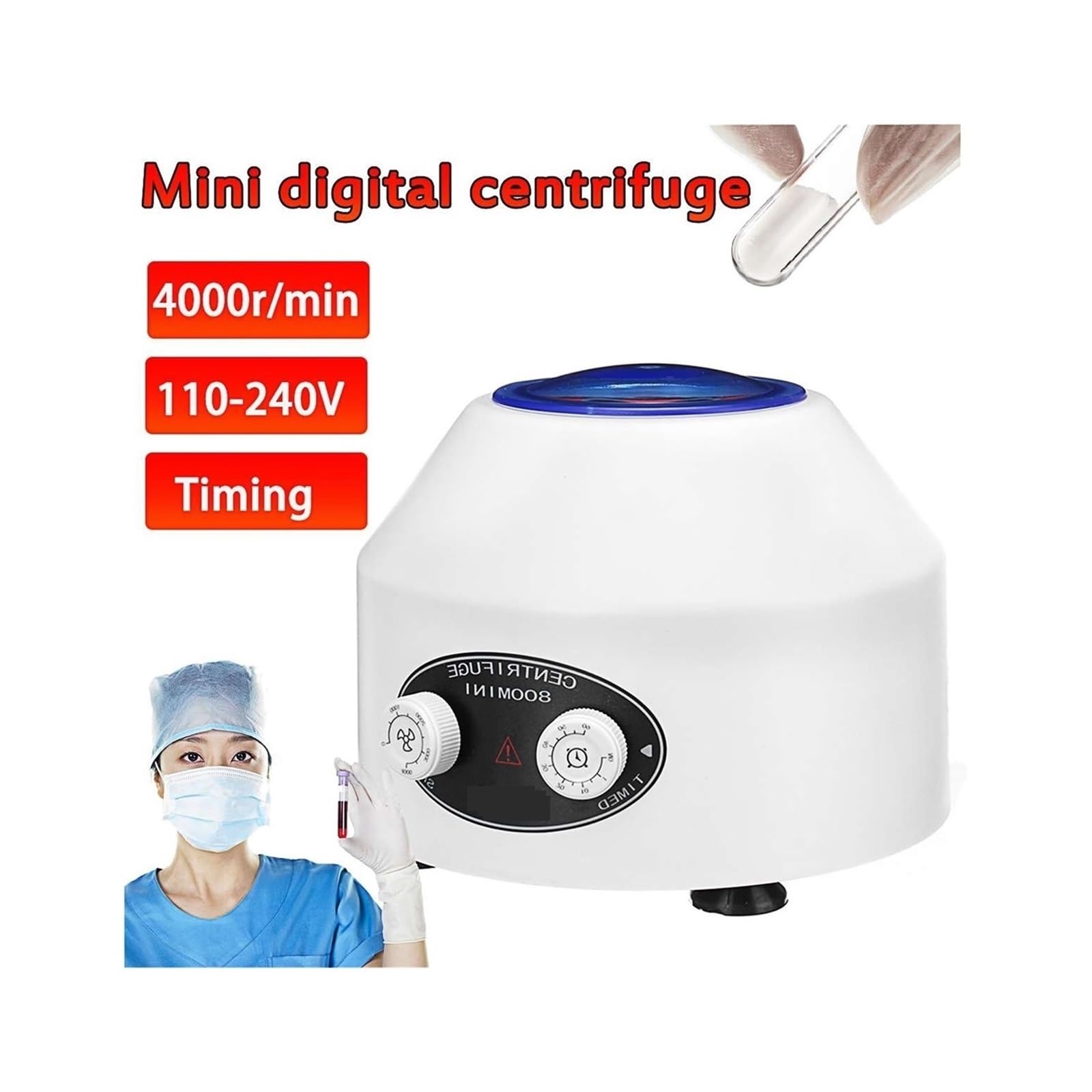 centrífuga de laboratorio, Centrifugadora eléctrica de laboratorio, máquina práctica médica, suministros suero aislado prp, 4000rpm con tubo centrífugo 6 uds