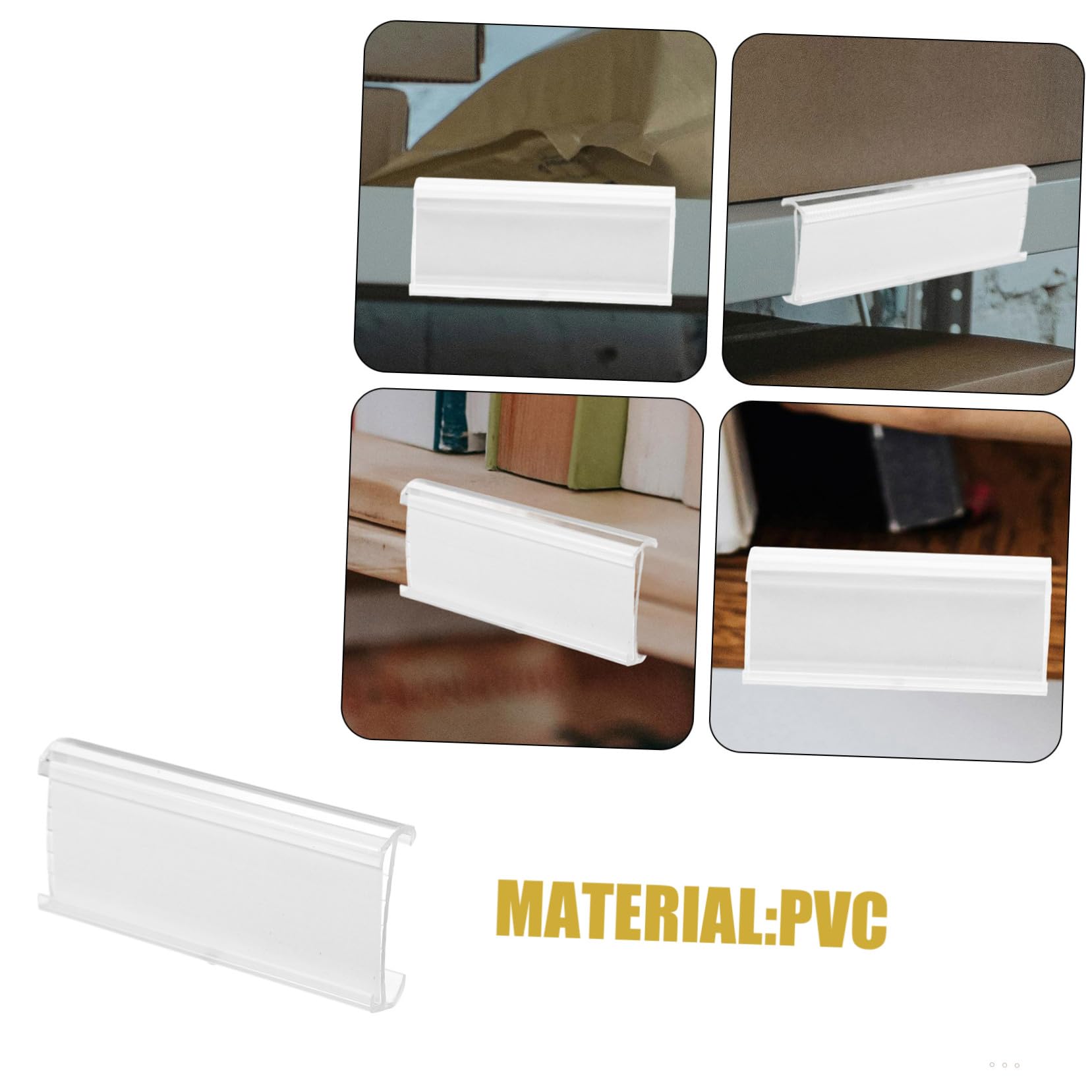 Mobestech 100pièces Porte-étiquettes Plastique Transparent Réutilisables pour Étagères avec Fermeture à Double Pression pour Commerces de Détail