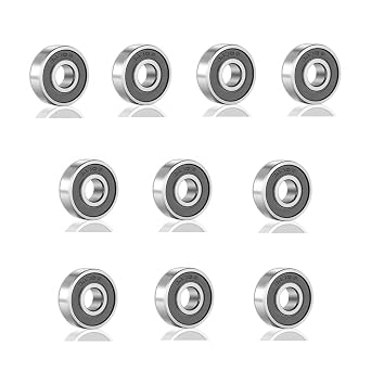 10 Pcs 608 2RS Ball Bearings Bearing Steel and Double Rubber Sealed Miniature Deep Groove Ball Bearings 8mm x 22mm x 7mm