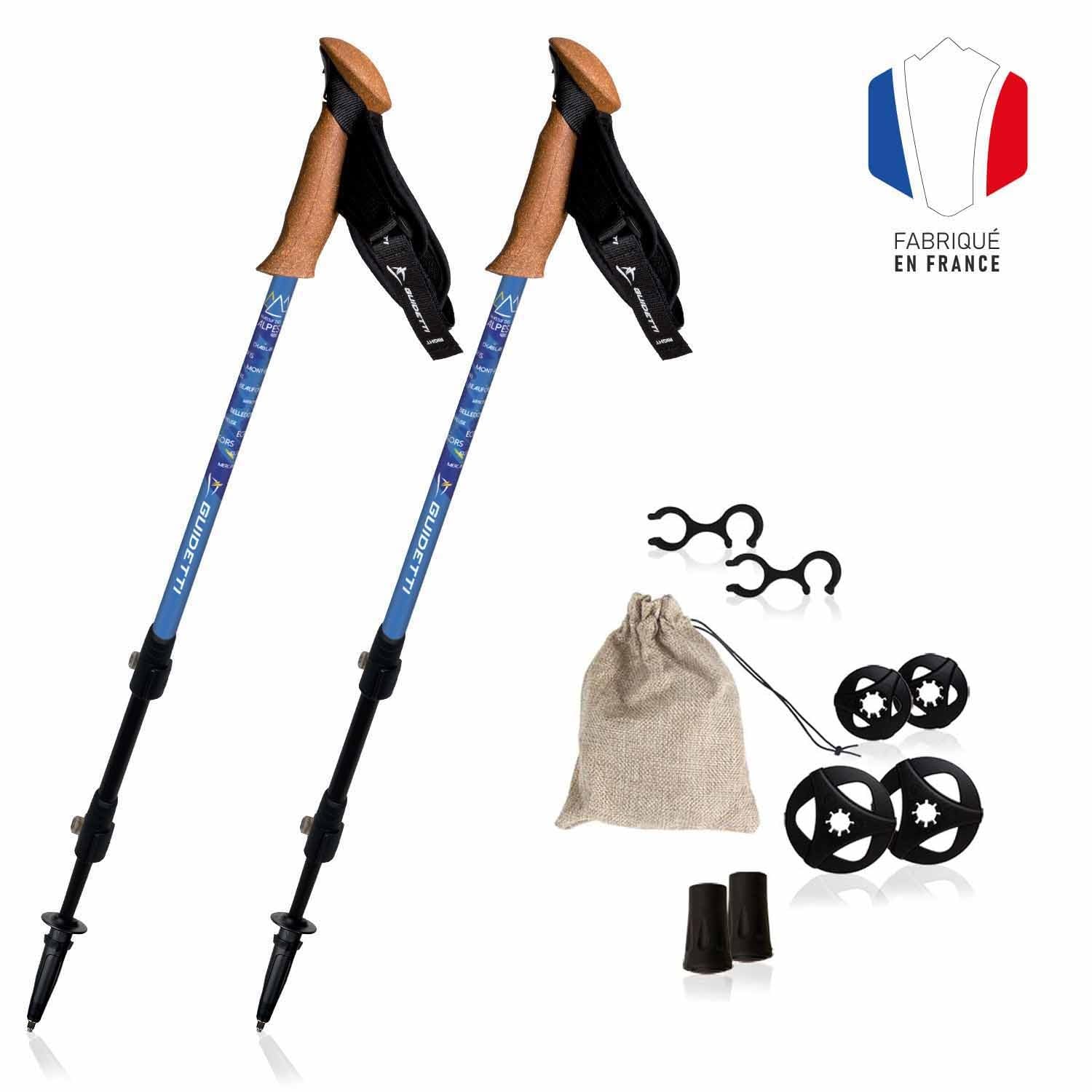GUIDETTI – Rando Alpes 3B Easy Lock – Bastones de Marcha vendidos a la par – Negro – Talla única