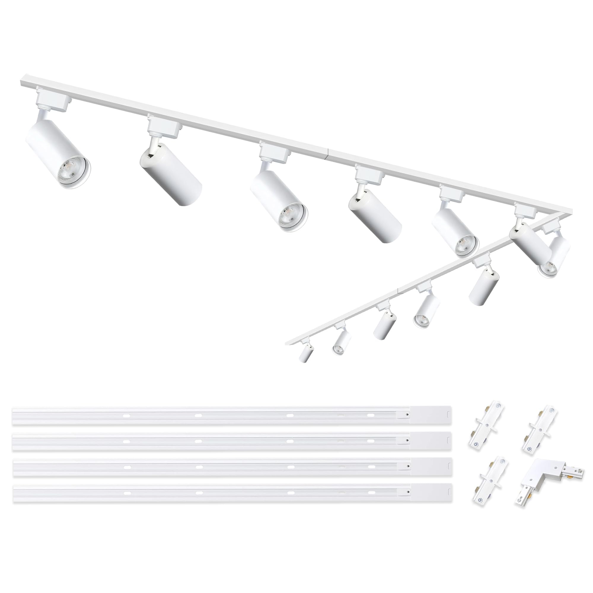 LED-Deckenleuchte 20 W 3000 K drehbare Deckenbeleuchtung mit 4x1m Schienen
