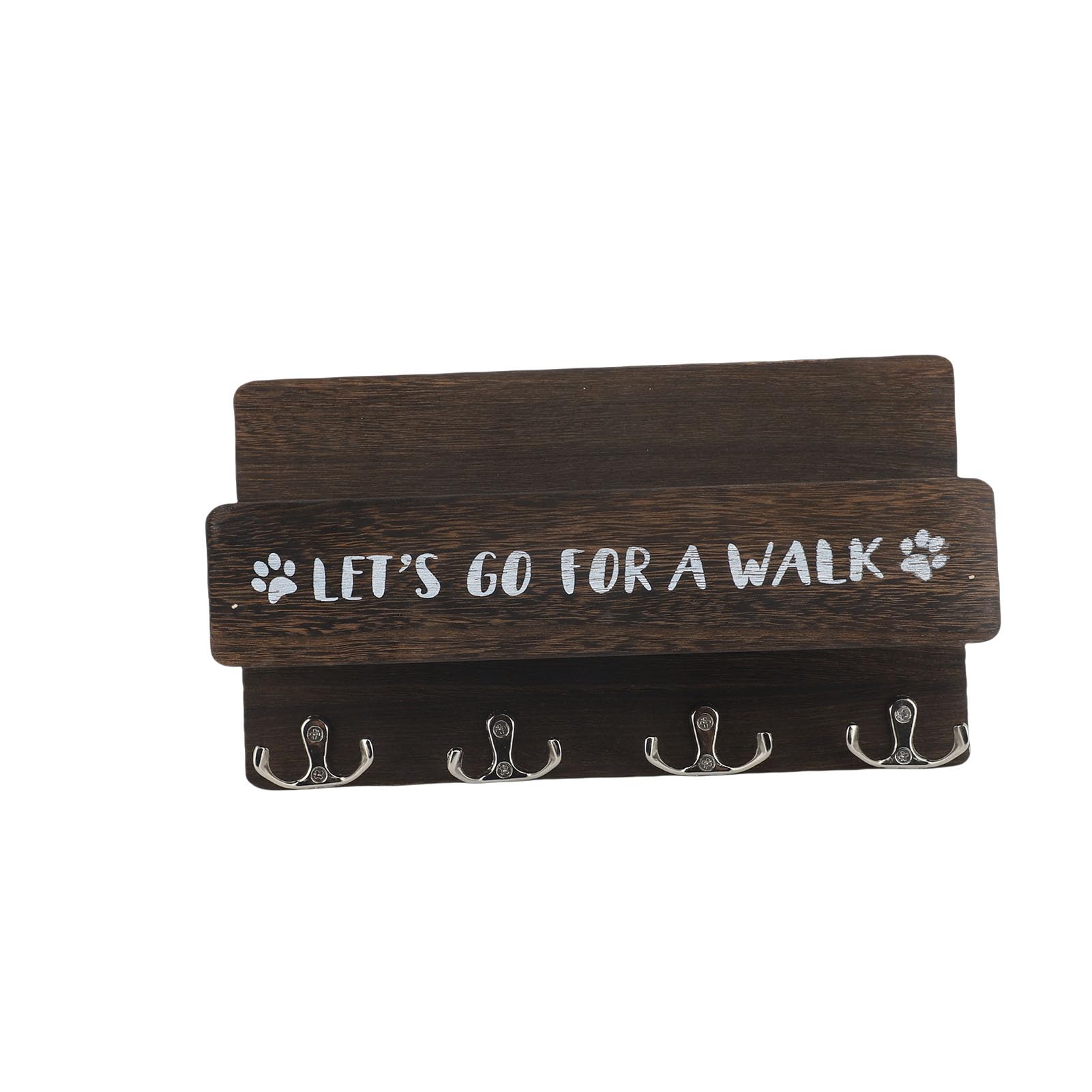 Jelquix Wooden Key Holder Wall Mount for Organizing Dog Leash and Accessories Stylish Shelf for Entryway (Brown)