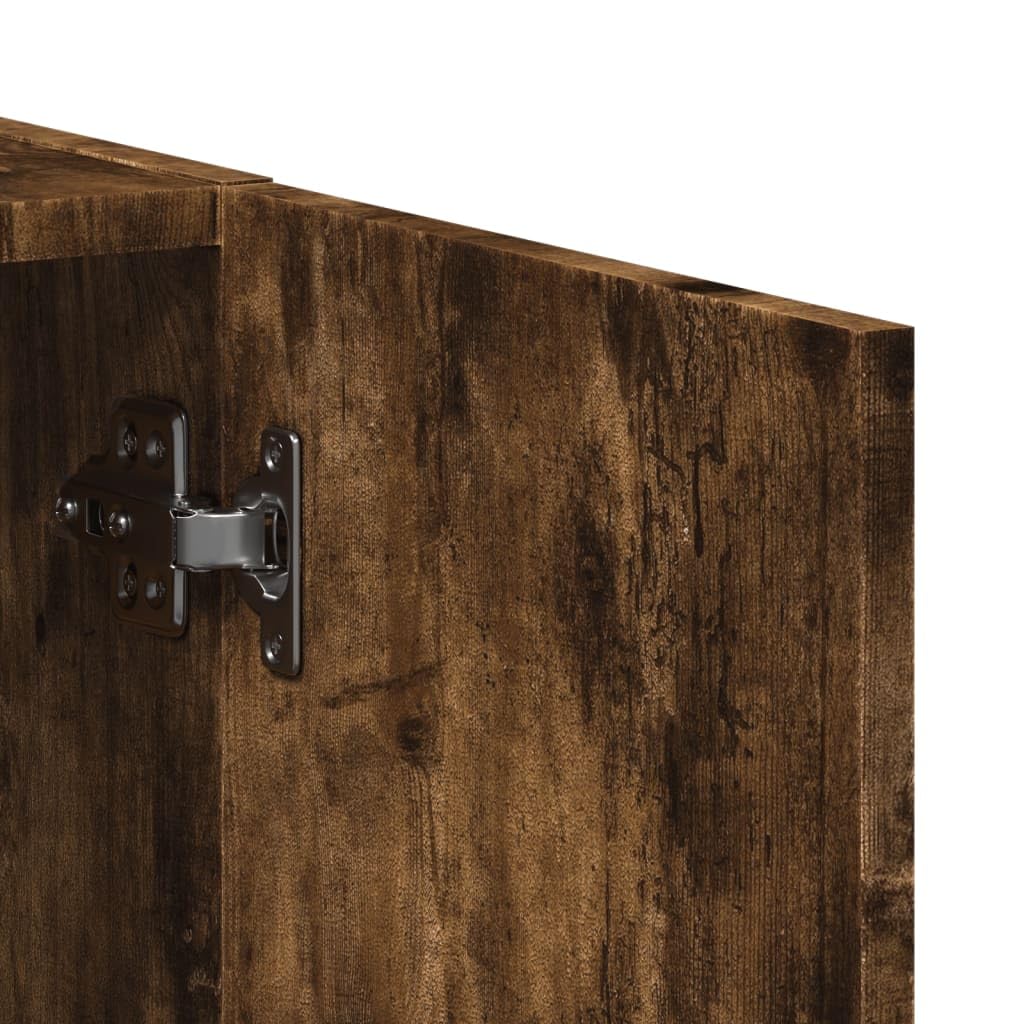 Brokky Schedario Rovere Fumo 60x32x115 cm in Legno Multistrato,Cassettiera,Mobiletto da Ufficio con Serratura,Regolabile per Cartelle Sospese,Superficie Testurizzata,per Ufficio,Studio