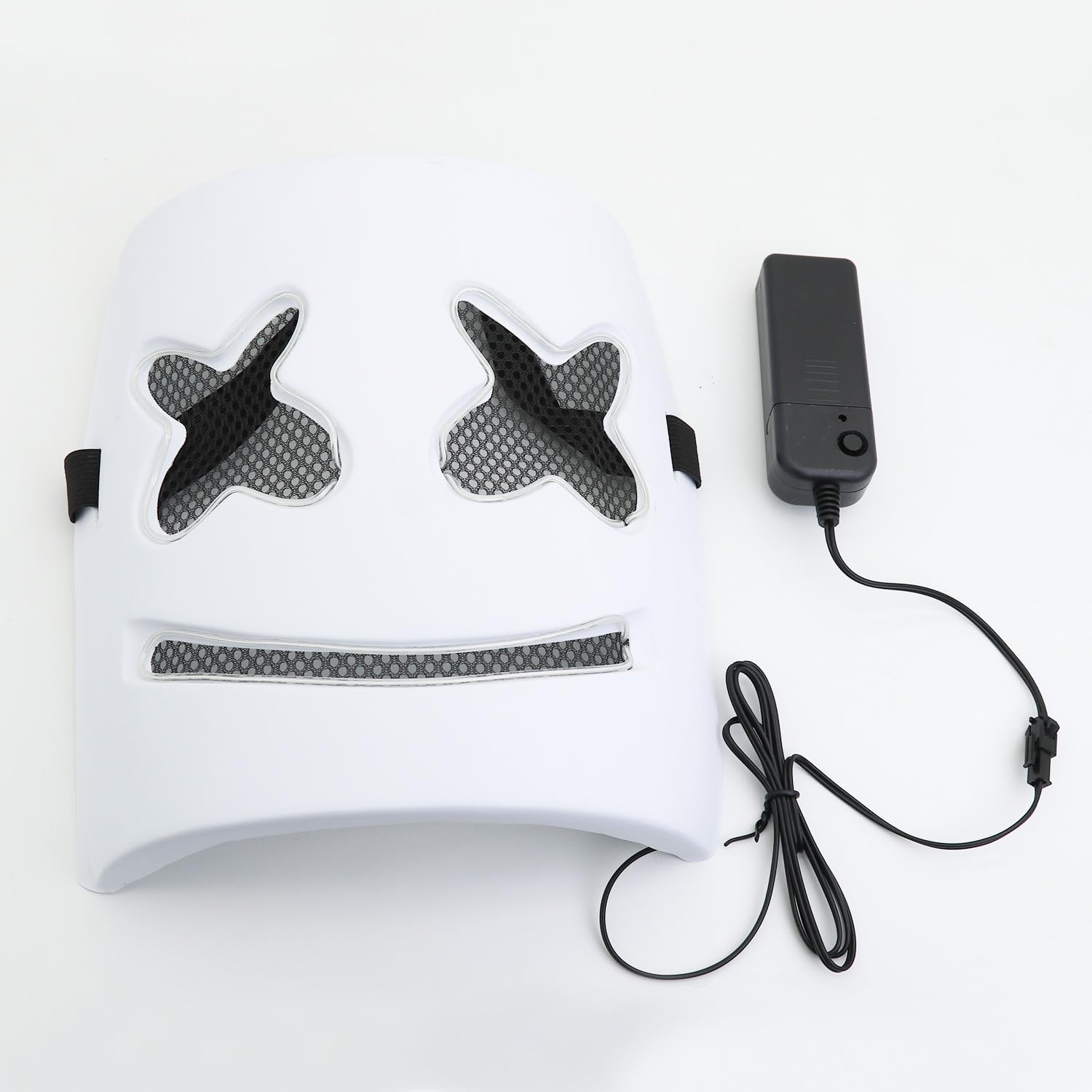 Halloween Mask with LED Lights - Scary Light-Up Mask for Costume Parties Cosplay, Masquerade & Carnival Festivals (white G)