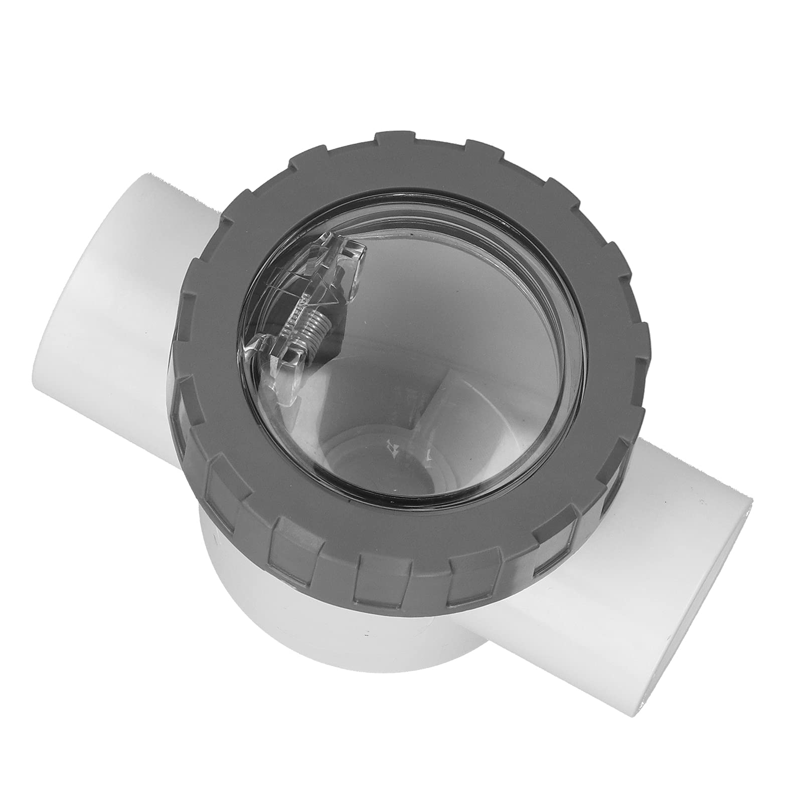 SIXRUN Válvula de Retención de PVC Válvula Antirretorno de PVC ABS Transparente con Grande y Diseño de Bloqueo de Ranura para Bombas de Piscina y Sistemas de Riego (V40-1A)