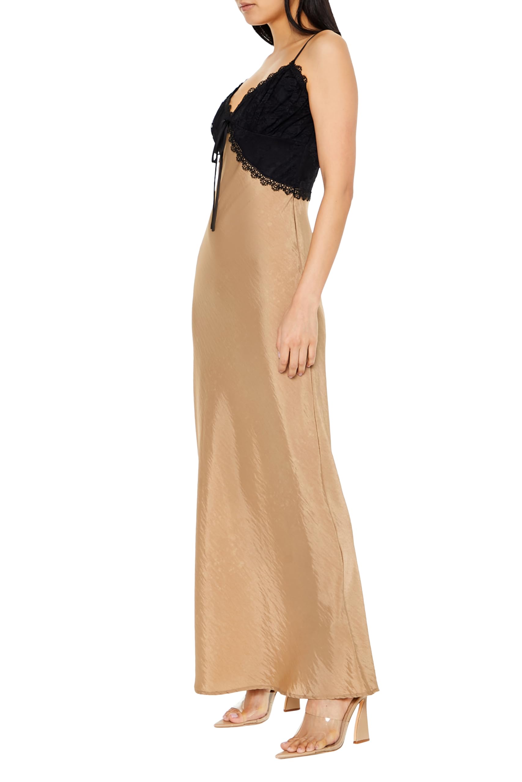 Forever 21 Two-Tone Maxi Slip Dress Vestido Mujer (Pack de 1)