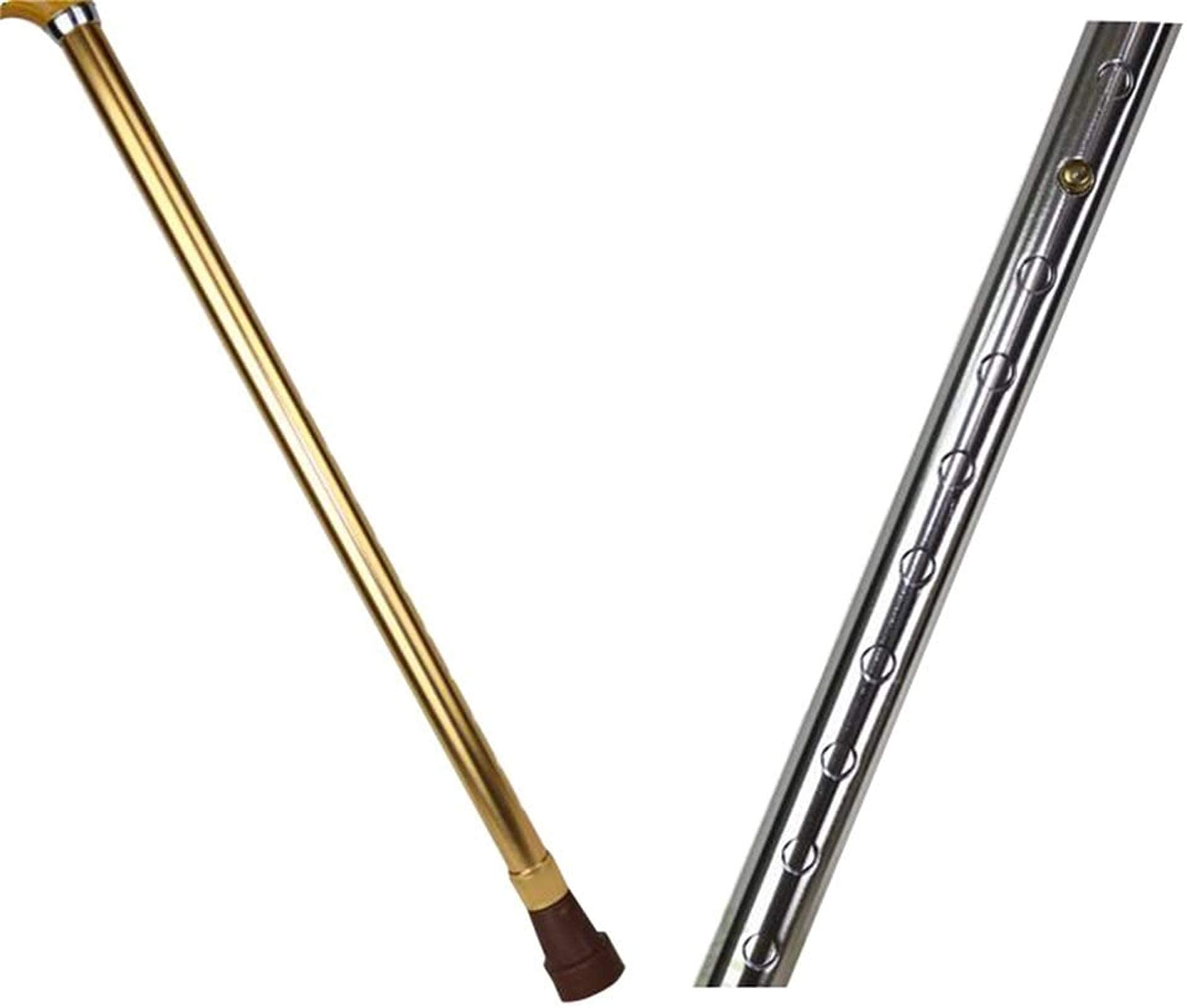 Soporte portátil para Caminar Bastón Muleta para Anciano Anciano Telescópico Estable Antideslizante Ligero Altura Ajustable Bastones Dorados para Hombres o Mujeres Interesting