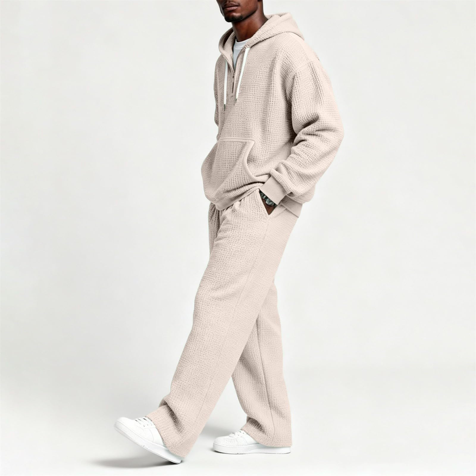Conjunto de chándal para hombre, casual, 2 piezas, sudadera con