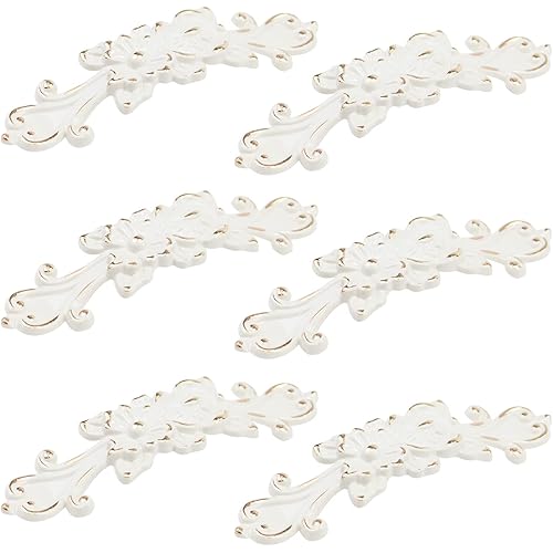 Pastlla 6Pcs European Rose Cabinet Pull Handles Decorative Pastoral European Style Handle Pull Vintage Flower Drawer Pull Vanity Nightstand Cupboard Knob Wardrobe Pull Handles, Zinc Alloy, 3.78"