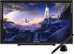GAOMON PD2200 Mesa Digitalizadora Tela de caneta 130% sRGB totalmente laminada com 8192 sem bateria, suporte inclinável, 8 botões de toque, monitor de tablet de 21,5 polegadas com suporte ajustável