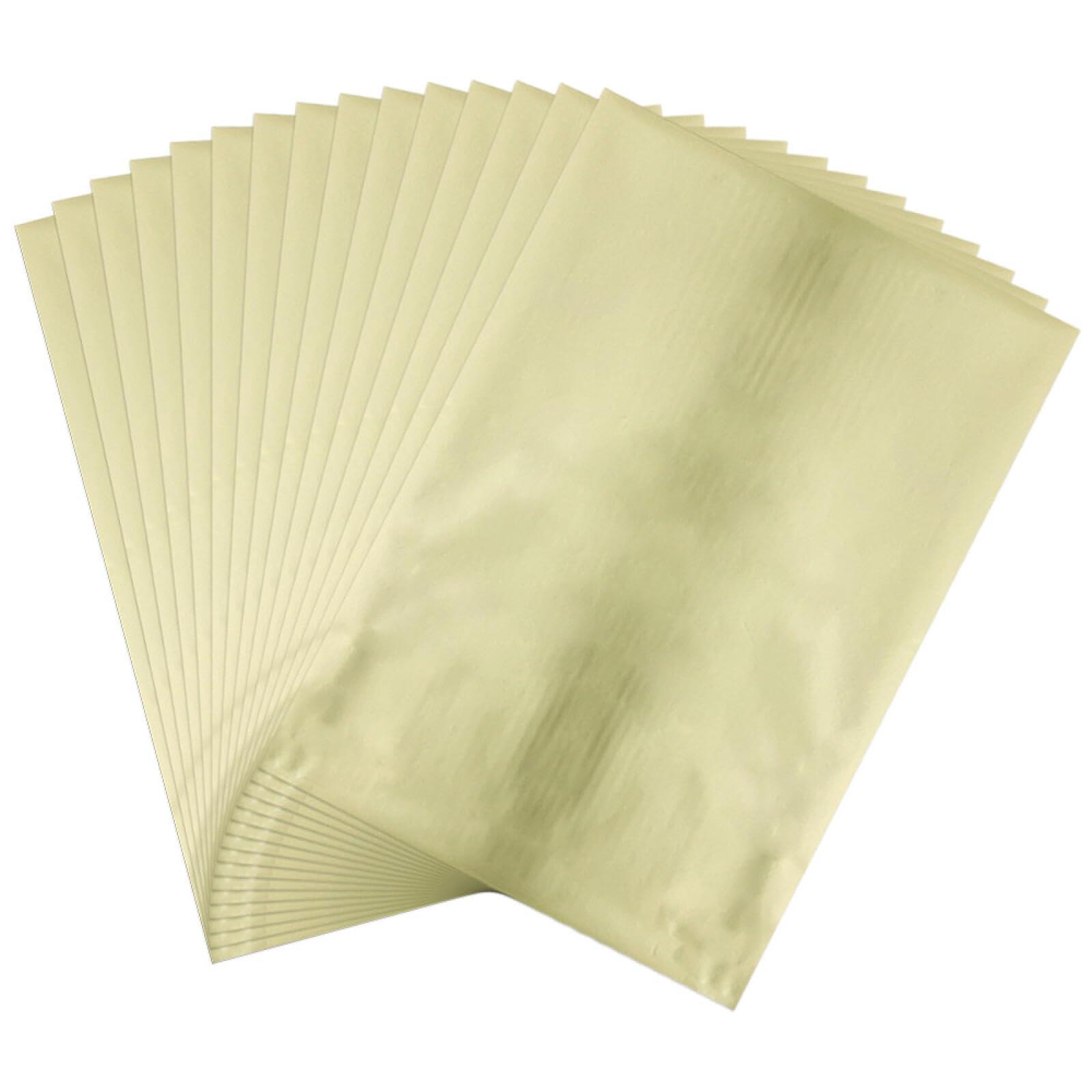 CYFUN DESIGN 50 Pieces Toner Reactive Foil for Laminator, 20x29cm/7.9x11.4inch Foil Paper for Toner Foiling Scrapbooking Craft Projects Card Making, Foil by Laser Printer and Laminator (Light Gold)