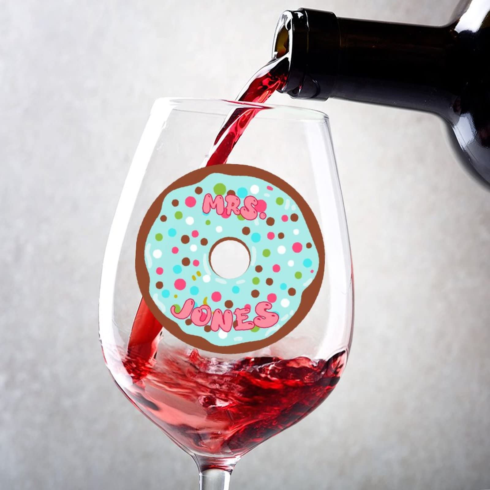 Verre à vin rouge personnalisé haut de gamme forme donuts lot de 2