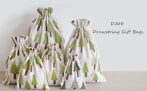 DAHI Baumwollsäcke ca.20 * 30cm säckchen mit Baumwollkordel 12pcs Groß Leinensäckchen jutesäckchen Geschenksäckchen f.weihnachten (20X30cm)