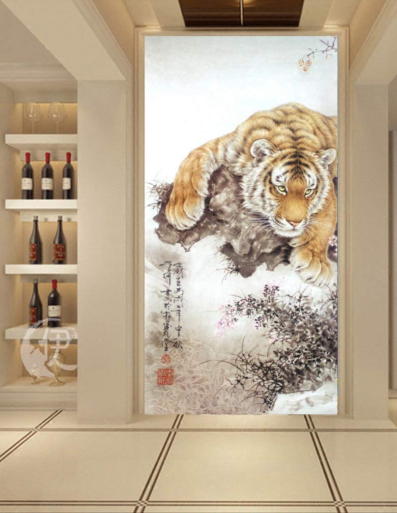 Rolschildering, Kunstmuurschildering, Muurophanging, Zijdeschildering Panda Home Decorate Kalligrafie Scroll Hanging Art Gift (H55 X W18), Grootte: H40 X W12 (Size : H40 X W12) (Size : H55 X W