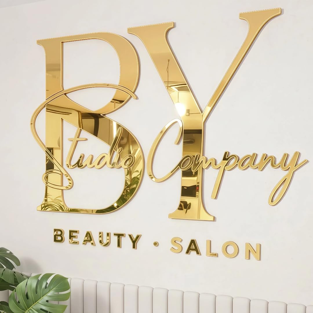 Custom Business Logo Sign - Large 3D Acrylic Wall Letters, Personalized Laser Cut Signage for Company, Salon, Office, Spa, Gym & Storefront, Indoor Outdoor Custom Business Signs