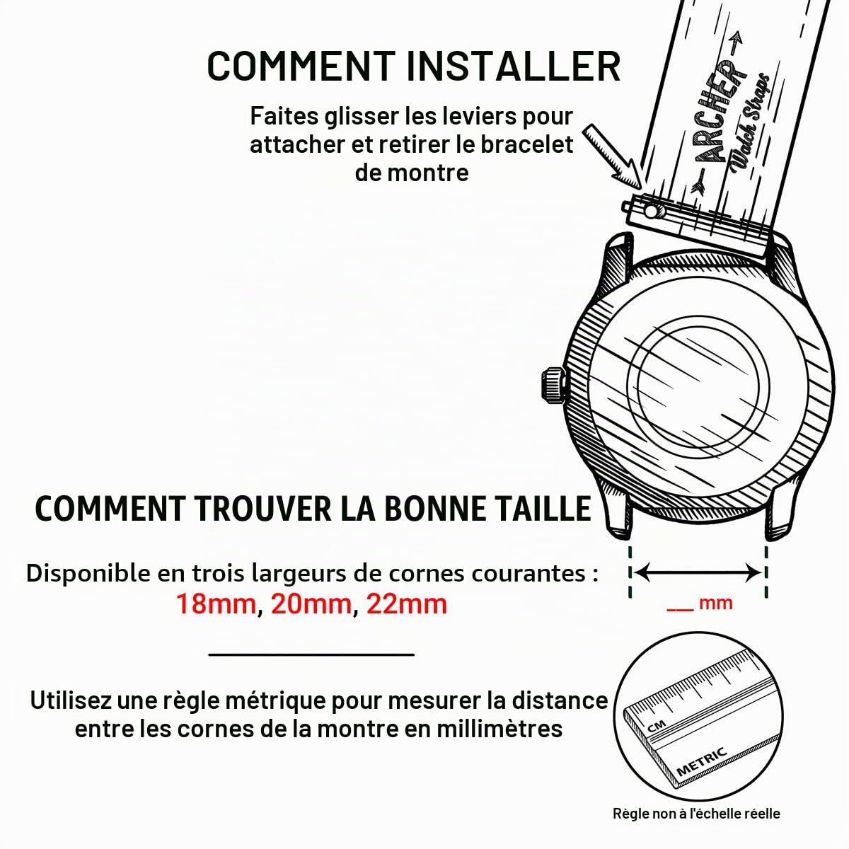 Archer Watch Straps - Bracelets de Montre en Nylon Premium à Dégagement Rapide
