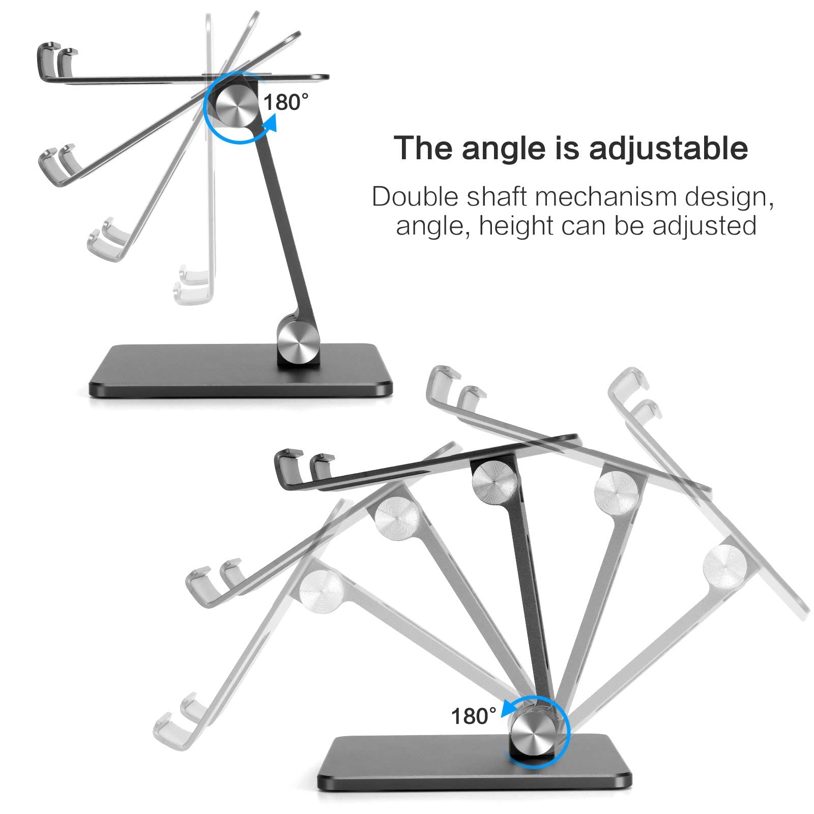 Supporto Per Tablet In Alluminio Pieghevole - Regolabile In Altezza E Angolazione - Foto 10