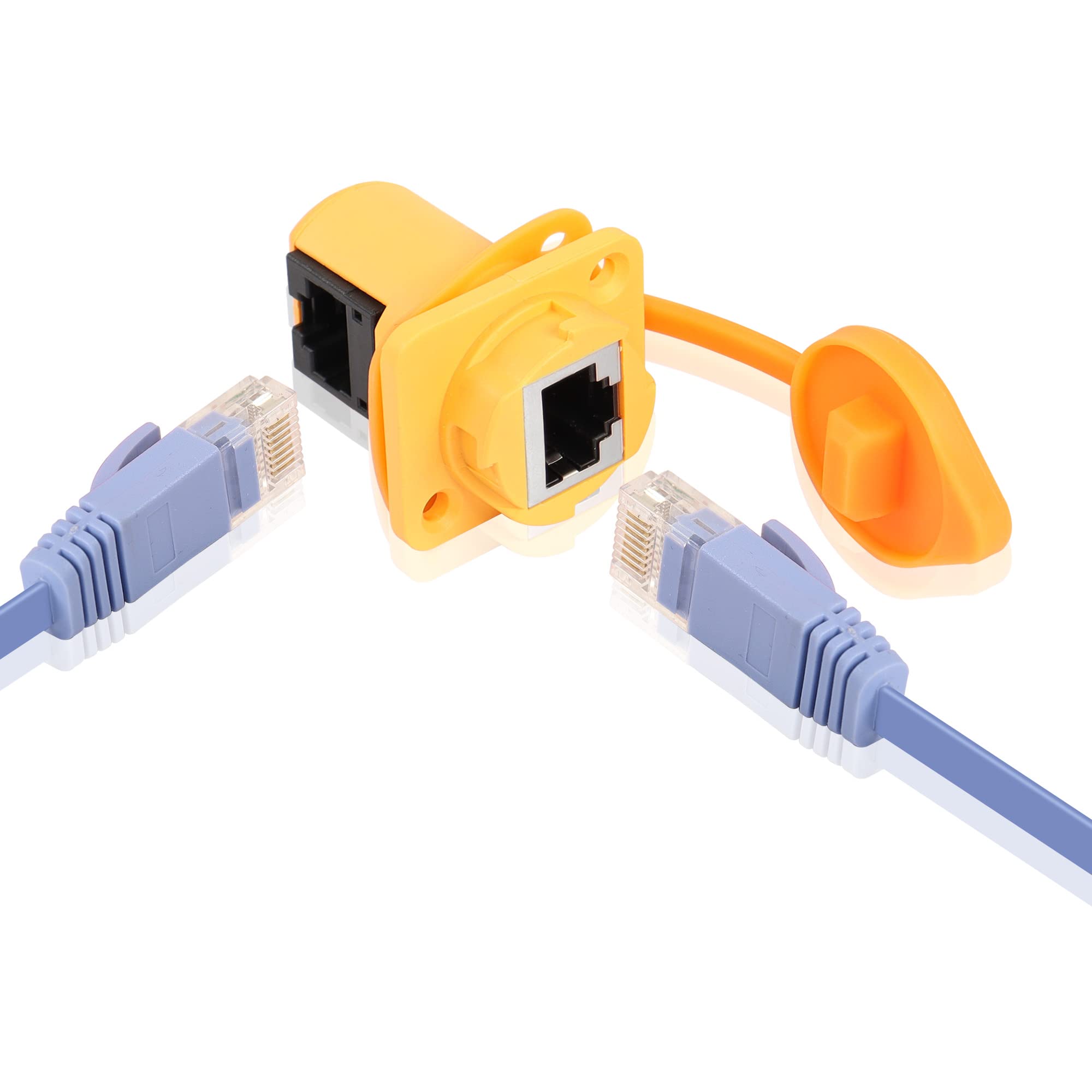 Amazon | QIANRENON RJ45 デュアルパネルマウント L字型コネクタ