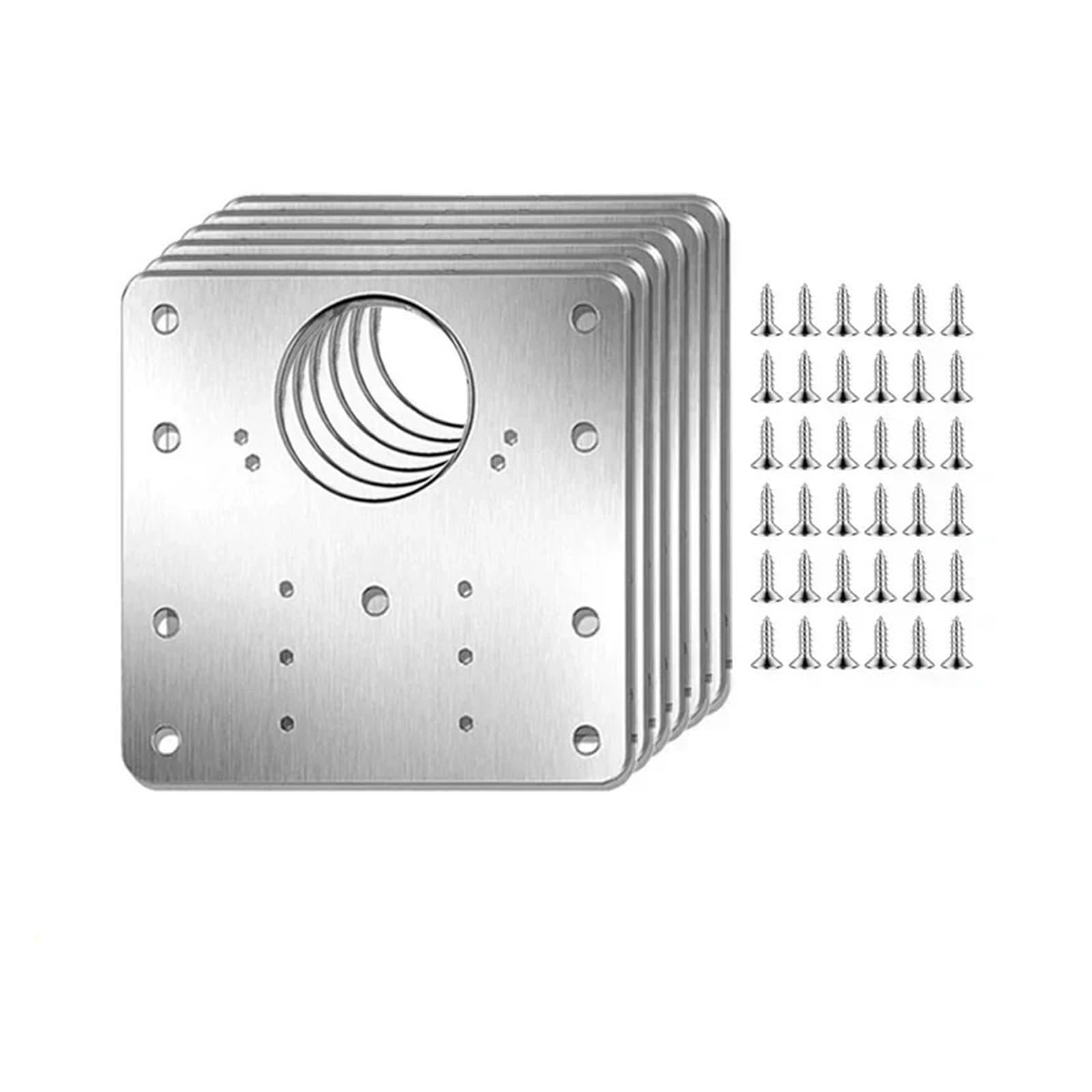 Meytxoa 6Sets Hinge Repair Plate 20/2Pcs Cabinet Hinge Repair Plate Kits Stainless Steel Door Mounting With Holes For Home Kitchen Cupboard Furniture(6Sets)