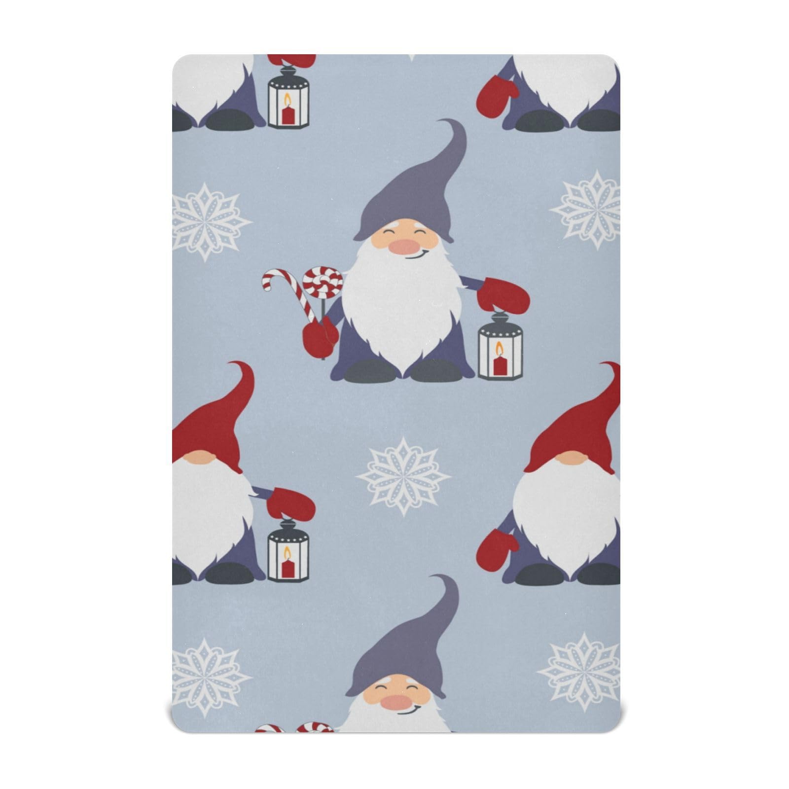 Moudou Christmas Gnome Playard Sheet for Boy Girls, Soft Breathable Fitted Toddler Sheet for Standard Playard Bed Mattress, 39 x 27 x 5 Inch