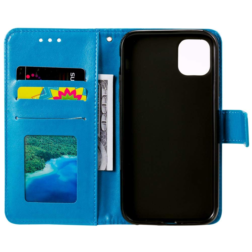CoverKingz Cover per Apple iPhone 13 Pro - Custodia a portafoglio per cellulare con slot per schede per iPhone 13 Pro - Cover per cellulare motivo mandala blu